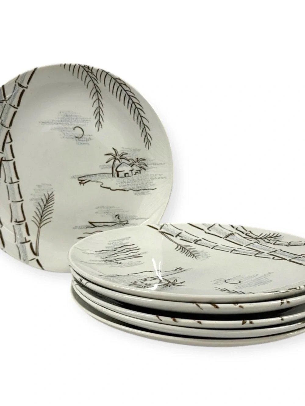 Vintage Harmony House Caribbean 19 Pc Dinnerware Set Japan Dawn Gray Spice